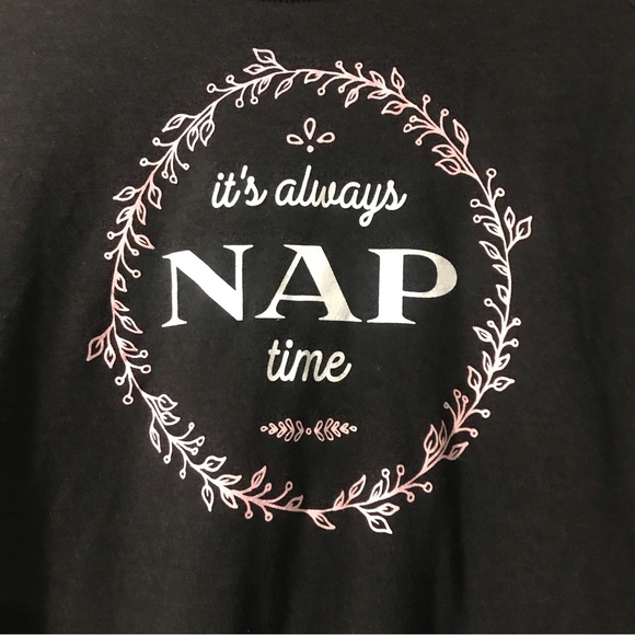 “It’s Always Nap Time” Gray Long-Sleeved Tee for Women Size Small - Picture 2 of 5